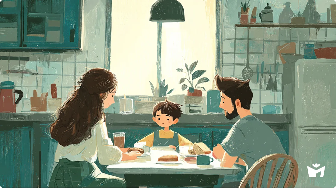 Гусиное горло. Семья обедает