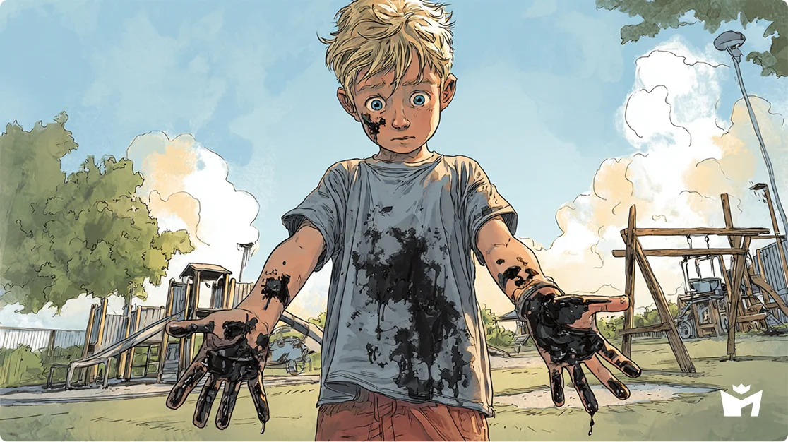 На садовой большое движение. Ванька чинит велосипед