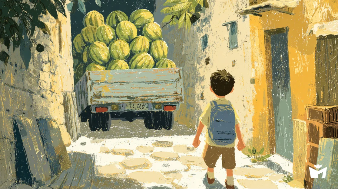 Арбузный переулок. Денис видит грузовик