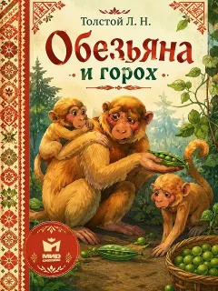 Обезьяна и горох - басня Льва Толстого