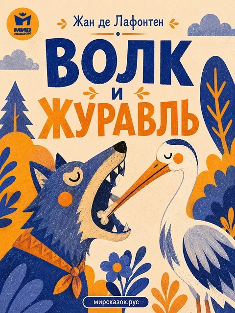 Волк и Журавль - басня Лафонтена