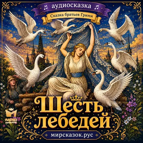Шесть лебедей, аудиосказка Братьев Гримм Шесть лебедей, аудиосказка Братьев Гримм