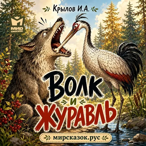 Волк и журавль - аудиобасня Крылова И.А.