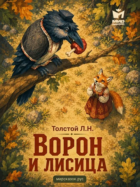 Ворон и лисица - басня Льва Толстого