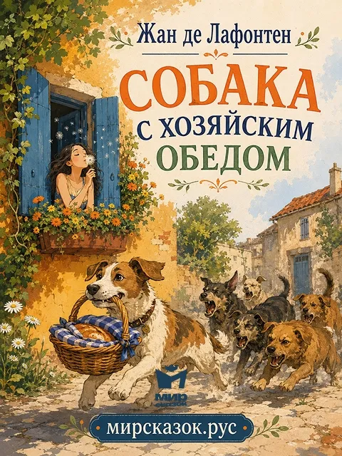 Собака с хозяйским обедом - басня Лафонтена Собака с хозяйским обедом - басня Лафонтена