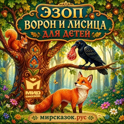 Ворон и лисица - аудиобасня Эзопа Ворон и лисица - аудиобасня Эзопа