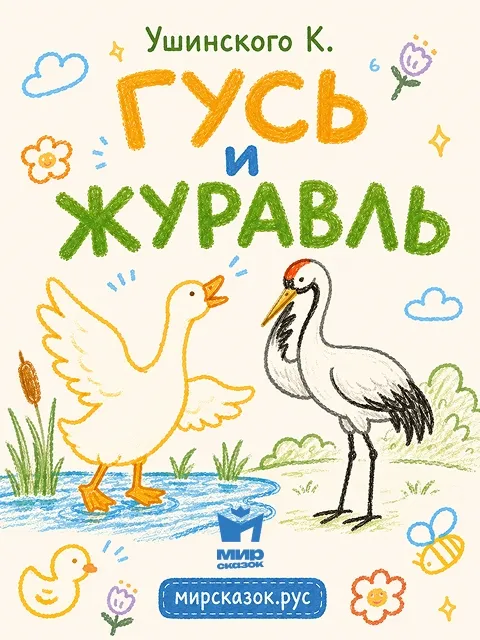 Гусь и журавль - сказка Ушинского К. Гусь и журавль - сказка Ушинского К.