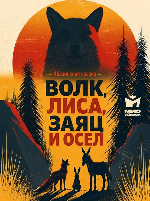 Волк, лиса, заяц и осел, Абазинская сказка