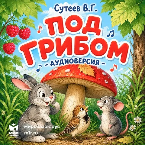 Под грибом - аудиосказка Сутеева В.Г.