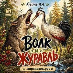 Волк и журавль - аудиобасня Крылова И.А.