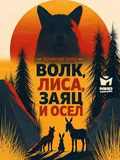 Волк, лиса, заяц и осел, Абазинская сказка