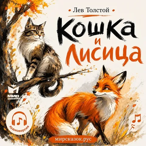 Кошка и лисица - аудиобасня Льва Толстого