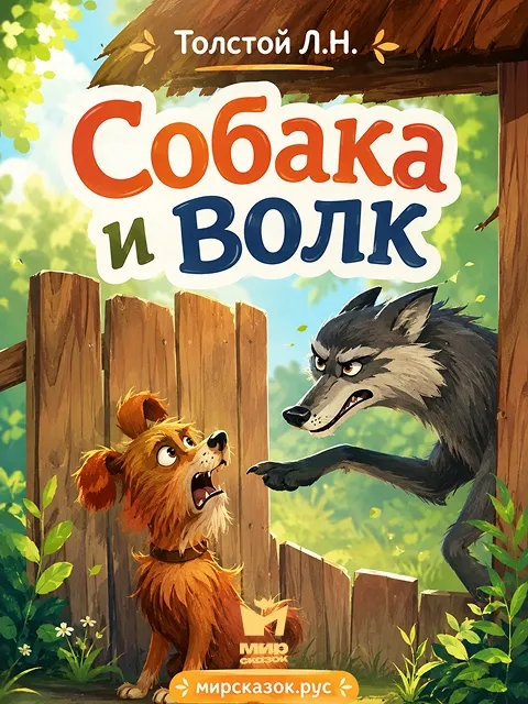 Собака и волк - басня Льва Толстого