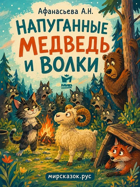 Напуганные медведь и волки - сказка Афанасьева А.Н.
