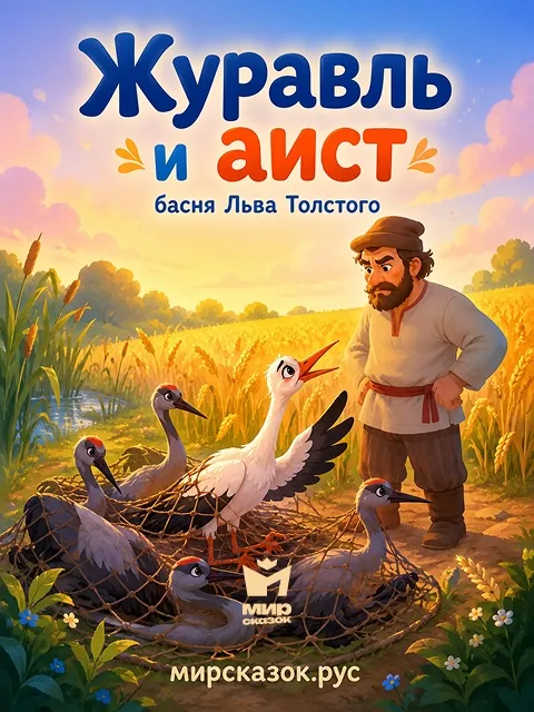 Журавль и аист - басня Льва Толстого Журавль и аист - басня Льва Толстого