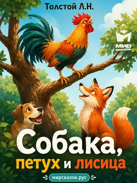 Собака, петух и лисица - басня Льва Толстого Собака, петух и лисица - басня Льва Толстого