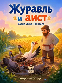 Журавль и аист - басня Льва Толстого